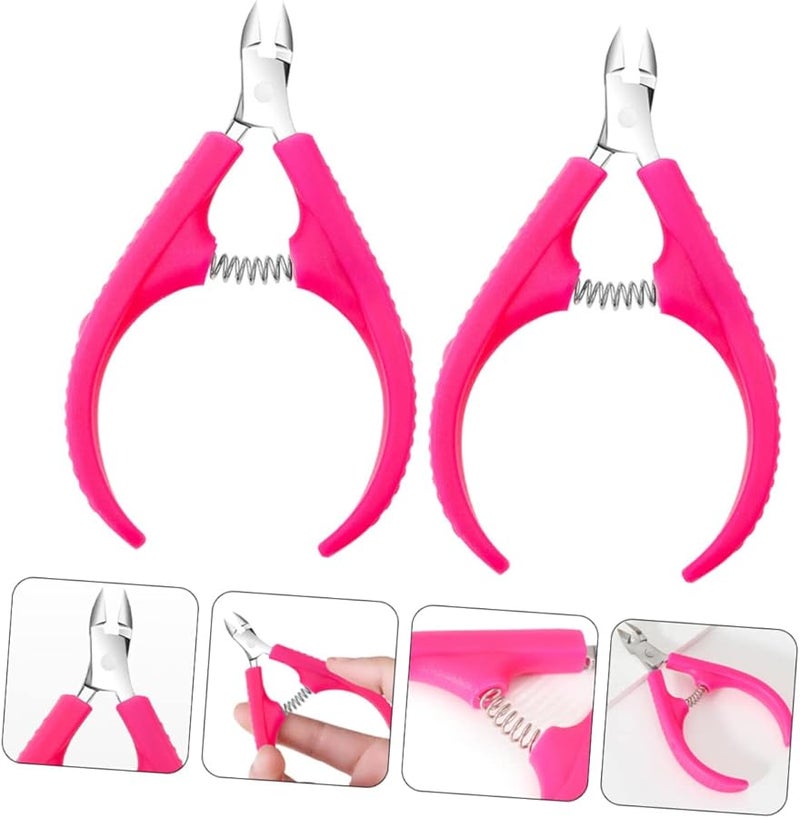 Stainless Steel Cuticle Clipper With Plastic Handle For Manicure Hangnail Removal - Image 3